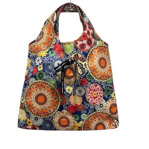 Vibrant Multicolor Floral Weather Resistant Beach Bag Mexican Vacation Spot Tote